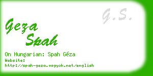 geza spah business card
